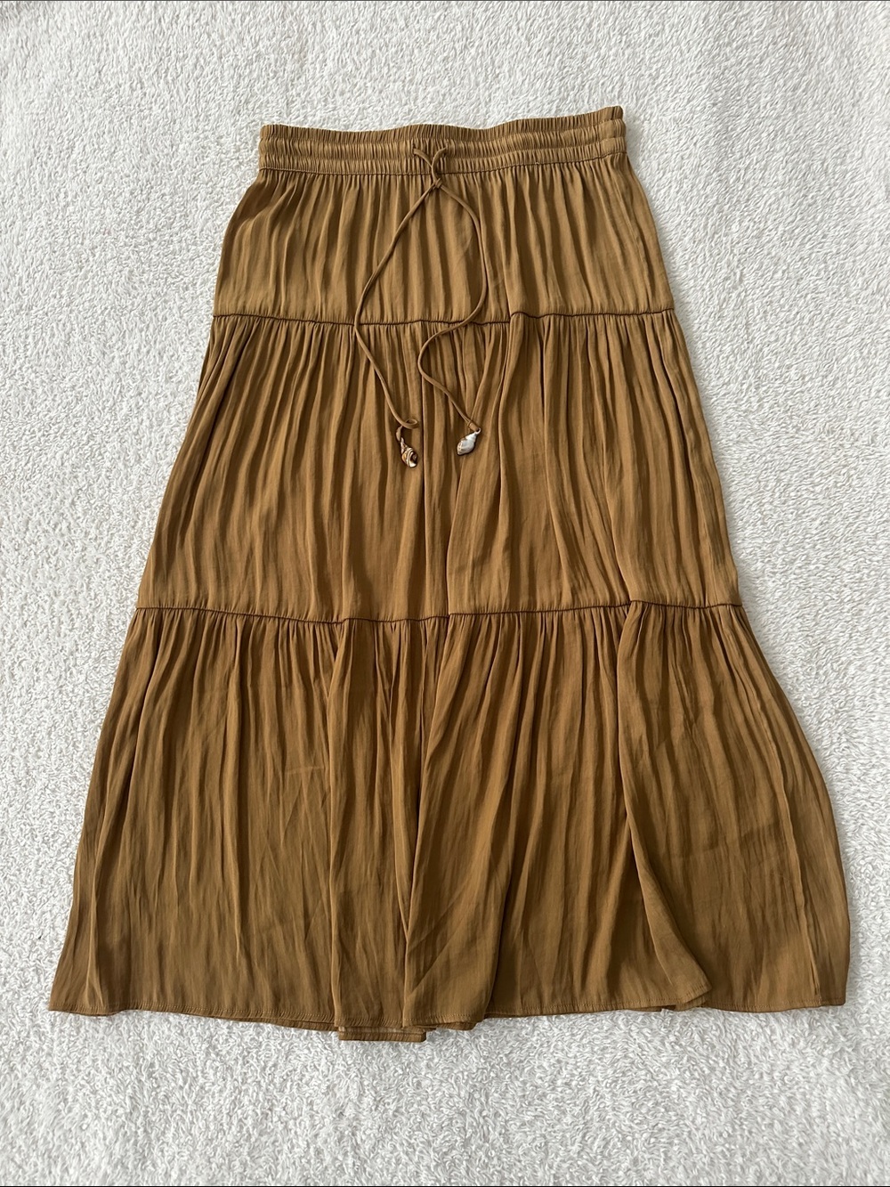 Rachel Zoe Tiered Boho Maxi Skirt Taupe Size S